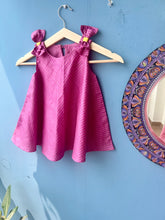Load image into Gallery viewer, Hibisco Rosette cotton silk ethnic dress (0-7 Years)