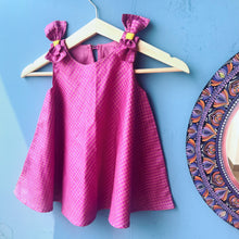 Load image into Gallery viewer, Hibisco Rosette cotton silk ethnic dress (0-7 Years)