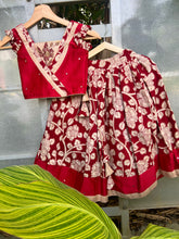 Load image into Gallery viewer, Gleaming Ruby - A finest kalamkari cotton silk ethnic lehenga set