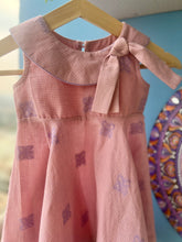 Load image into Gallery viewer, Hibisco Butterfly embroidered and checkered handwoven cotton dress (0-7 Years)