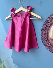 Load image into Gallery viewer, Hibisco Rosette cotton silk ethnic dress (0-7 Years)