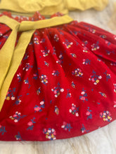 Load image into Gallery viewer, Gold and Glitter - Ruffle and cold shouldered top with paper bag skirts