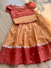 Load image into Gallery viewer, Blush in silver- Hand-woven Lehenga (0-11 Years)