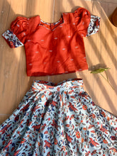 Load image into Gallery viewer, Floral fusion-Ruffle lehenga and Handwoven top (0-11 Years)