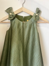 Load image into Gallery viewer, Hibisco sage green ethnic checkered cotton silk dress (0-11 Years)
