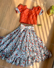 Load image into Gallery viewer, Floral fusion-Ruffle lehenga and Handwoven top (0-11 Years)