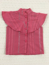 Load image into Gallery viewer, Girls High-waisted Paper Bag Pants With Hand-woven Blush Top (0-11 Years)