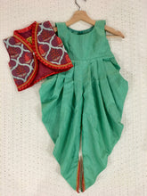 Load image into Gallery viewer, Girls Mint Ethnic Jump-suit With Coat (0-15 Years)