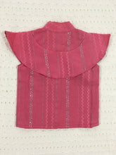 Load image into Gallery viewer, Girls High-waisted Paper Bag Pants With Hand-woven Blush Top (0-11 Years)