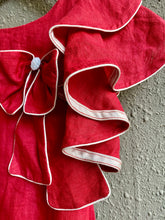 Load image into Gallery viewer, Girls Red Linen Plazzo Style Jump-suit (0-11 Years)