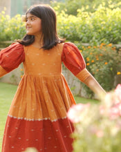 Load image into Gallery viewer, "Blush in Silver" Dual Shaded Hand-woven Dress (0-11 Years)