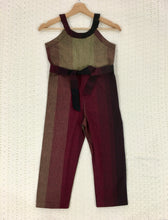 Load image into Gallery viewer, Girls Brown Cotton Stripes Jumpsuit (5-11 Years)