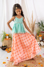 Load image into Gallery viewer, Gentle Breeze Peplum Lehenga set (0-11 Years)