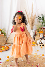 Load image into Gallery viewer, Peach Checkered Butterfly Dress (0-11 Years)