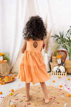 Load image into Gallery viewer, Peach Checkered Butterfly Dress (0-11 Years)
