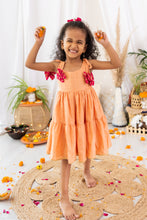 Load image into Gallery viewer, Peach Checkered Butterfly Dress (0-11 Years)