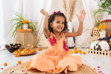 Load image into Gallery viewer, Peach Checkered Butterfly Dress (0-11 Years)