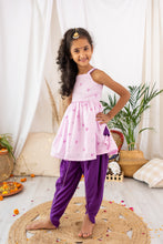 Load image into Gallery viewer, Lavender and purple tulip pants & peplum top (0-10 Years)