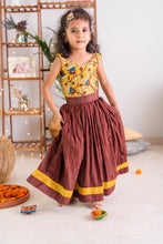 Load image into Gallery viewer, kalamkari Vintage shaded Lehenga Set (0-9 years)