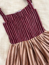 Load image into Gallery viewer, Brown Handloom Cotton Ball Gown Pleated Dress (1-6. Years)