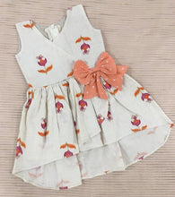 Load image into Gallery viewer, Off-White Handloom Overlap Style South Cotton Frock