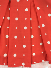 Load image into Gallery viewer, Hibisco Girls Red Cotton Crepe Polka Dots Box-pleated Party Frock