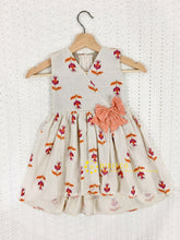 Load image into Gallery viewer, Off-White Handloom Overlap Style South Cotton Frock