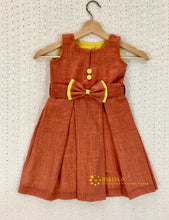 Load image into Gallery viewer, Baby Girls Brick Red Party Dress (0-9 Years)