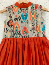 Load image into Gallery viewer, Girls Orange Collar style designer dress (1-13Years)