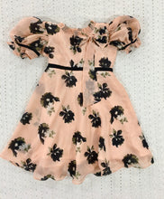 Load image into Gallery viewer, Baby-Girls Peach Bow And Puffs Party Dress (1-9 Years)