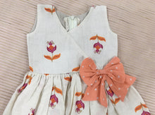 Load image into Gallery viewer, Off-White Handloom Overlap Style South Cotton Frock