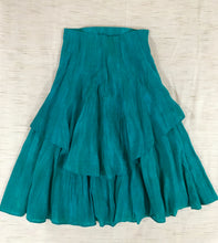 Load image into Gallery viewer, Green Softcrepe Midcalf Layered Longskirt With Printed Crepe Blouse (0-15 Years)