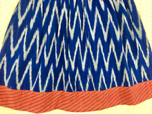 Load image into Gallery viewer, Blue and Pink Handloom Ikat Cotton Frock