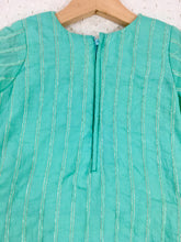 Load image into Gallery viewer, Hibisco Girls Sea-Green Waist Belted Ruffle Dress