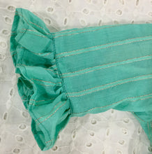Load image into Gallery viewer, Hibisco Girls Sea-Green Waist Belted Ruffle Dress