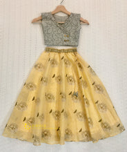 Load image into Gallery viewer, Benaras Yellow and Grey Lehenga Choli (0-8 Years)