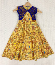 Load image into Gallery viewer, Yellow Handloom Cotton Historic Ancient Prints Longfrock With Coat