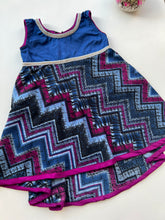 Load image into Gallery viewer, Girls Indigo Asymmetrical Kurta And Bottom (1-7 Years)