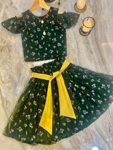 Load image into Gallery viewer, Green Lantern - Cold shoulder top and paper bag style skirt
