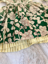 Load image into Gallery viewer, Crystal - Kalamkari  dress with oversized dual collars and hemline frills
