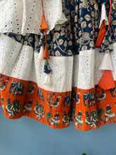 Load image into Gallery viewer, Desi glam - A kalamkari chikan work patch up lehenga and blouse
