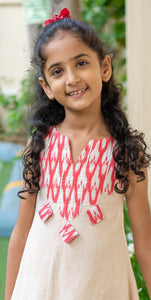 Ivory linen twirl dress (0-7 Years)