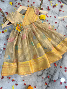 Little Queen- Ethnic overlap style meenakari dress (0-8 Years)