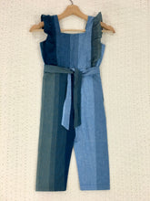 Load image into Gallery viewer, Girls Blue Cotton Stripes Jumpsuit (0-7Years)
