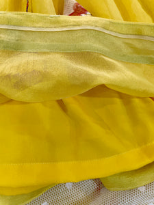Pastel Yellow Chirping birds Lehenga set (0-5 Years)