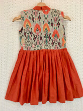 Load image into Gallery viewer, Girls Orange Collar style designer dress (1-13Years)
