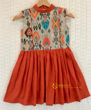 Load image into Gallery viewer, Girls Orange Collar style designer dress (1-13Years)
