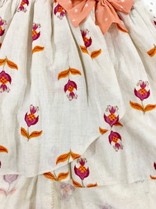 Off-White Handloom Overlap Style South Cotton Frock