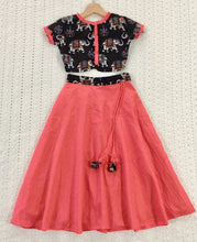 Load image into Gallery viewer, Black &amp; Pink Kalamkari Lehenga Choli
