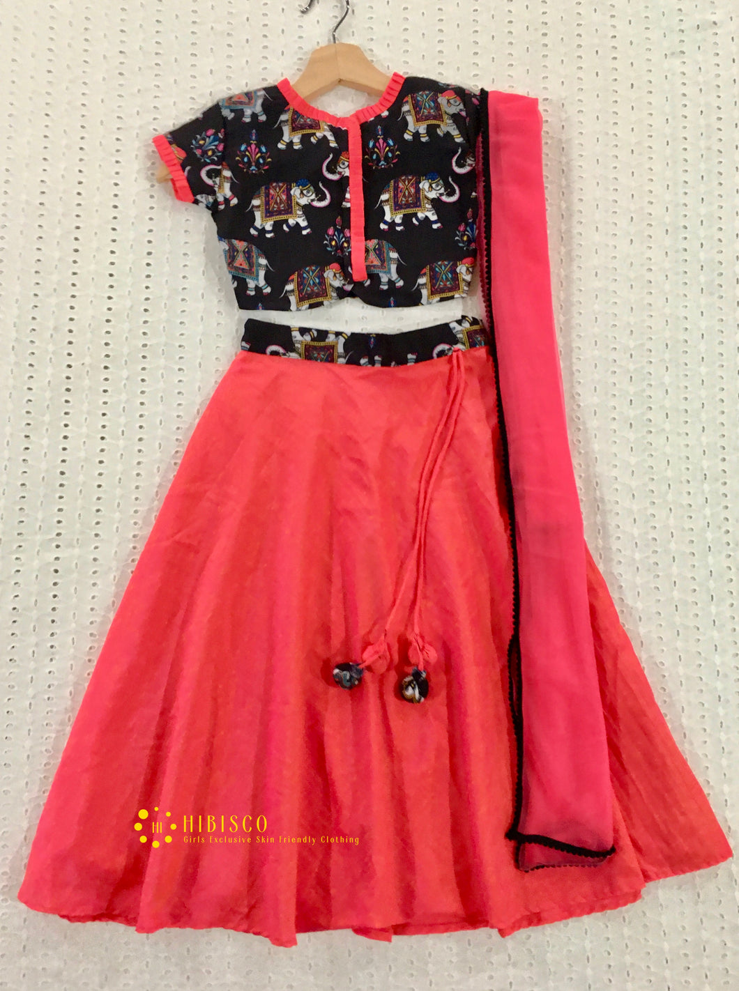 Black & Pink Kalamkari Lehenga Choli